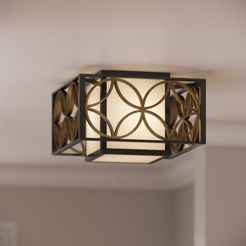 Remy 2 Light Flush - Heritage Bronze/Parissiene Gold - Clicklights Shop