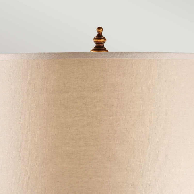 Spencer 1 Light Tischleuchte - Firenze Gold mit dunkelbraunem Schirm - Clicklights Shop