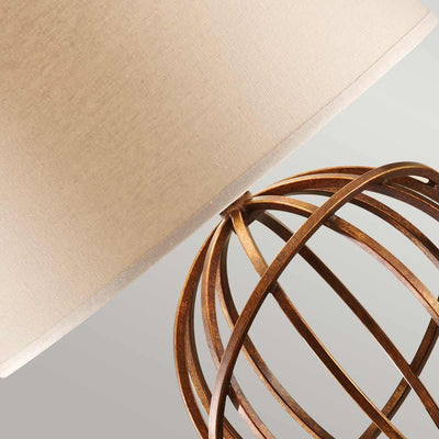 Spencer 1 Light Tischleuchte - Firenze Gold mit dunkelbraunem Schirm - Clicklights Shop
