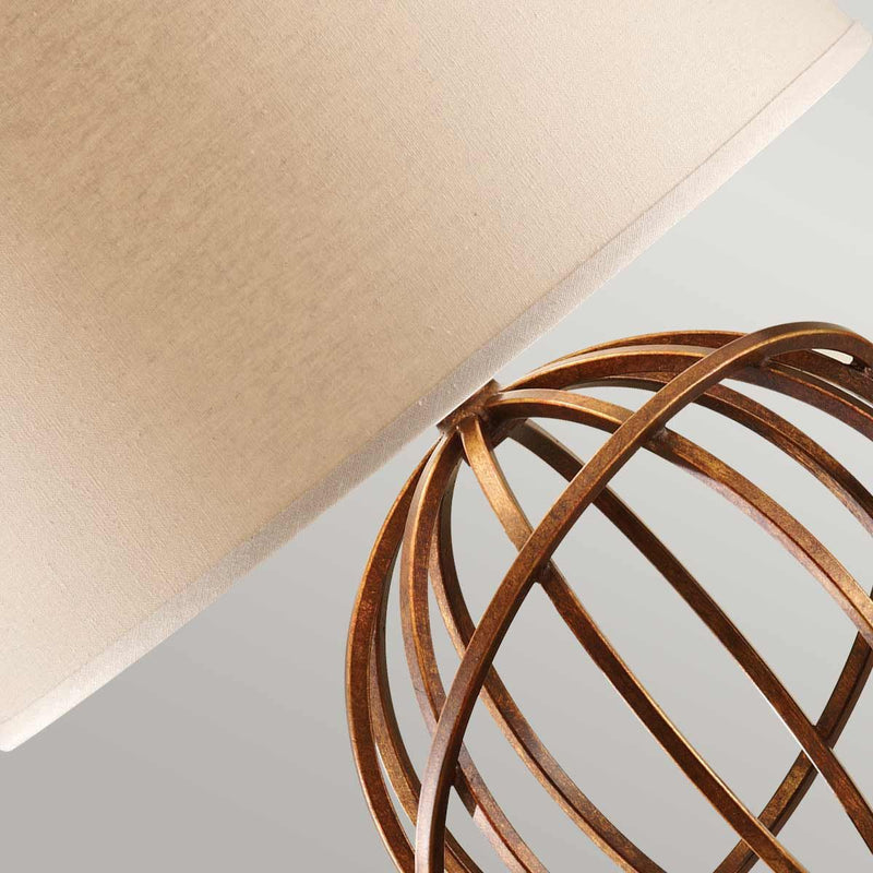 Spencer 1 Light Tischleuchte - Firenze Gold mit dunkelbraunem Schirm - Clicklights Shop