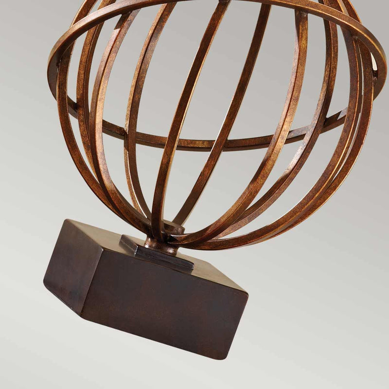 Spencer 1 Light Tischleuchte - Firenze Gold mit dunkelbraunem Schirm - Clicklights Shop