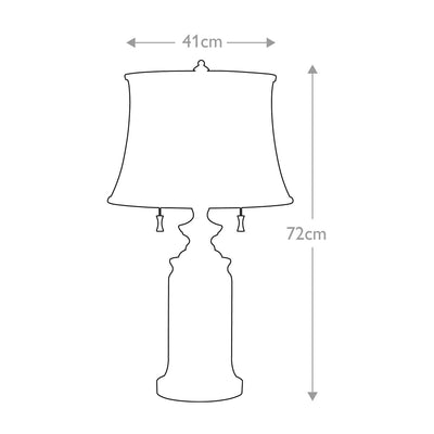 Stateroom-Tischlampe mit 2 Leuchten - Antikes Nickel mit echtweißem Schirm - Clicklights Shop
