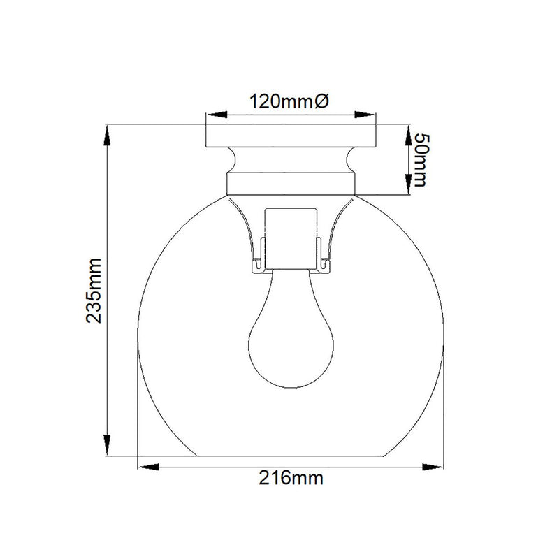 Tabby 1 Light Flush Light - Nickel poliert - Clicklights Shop