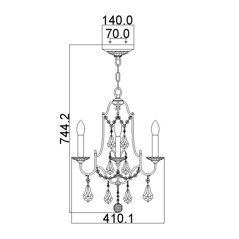 Valentina 4 Light Kronleuchter - Bronze oxidiert - Clicklights Shop