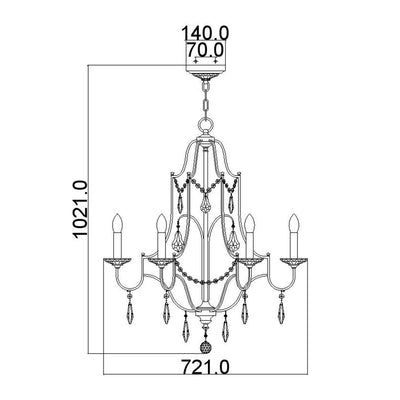 Valentina 6 Light Kronleuchter - Bronze oxidiert - Clicklights Shop