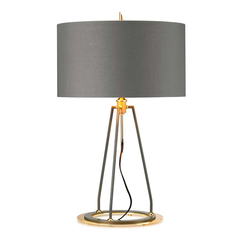 Ferrara Tischlampe - Weiß Poliertes Gold mit Weiß mit Metallic-Gold-Futterschirm (ABVERKAUF!!!)