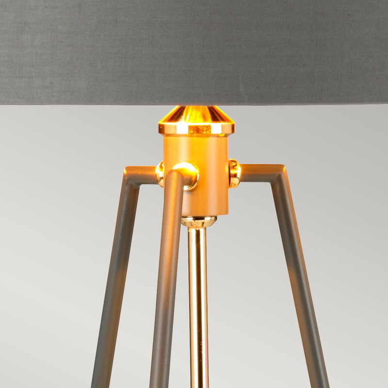 Ferrara Tischlampe - Weiß Poliertes Gold mit Weiß mit Metallic-Gold-Futterschirm (ABVERKAUF!!!)