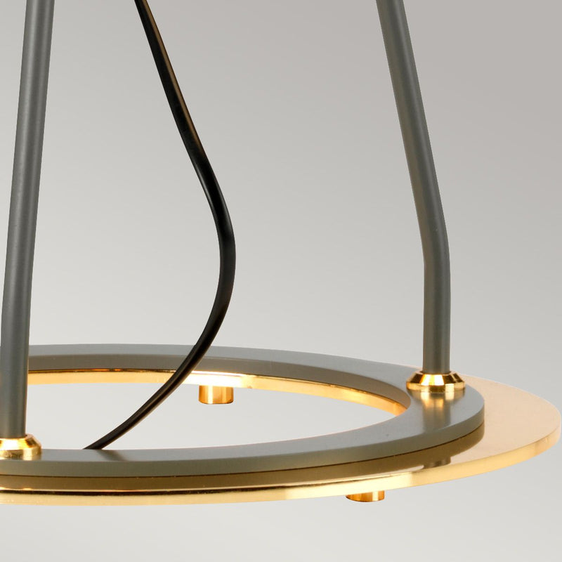 Ferrara Tischlampe - Weiß Poliertes Gold mit Weiß mit Metallic-Gold-Futterschirm (ABVERKAUF!!!)