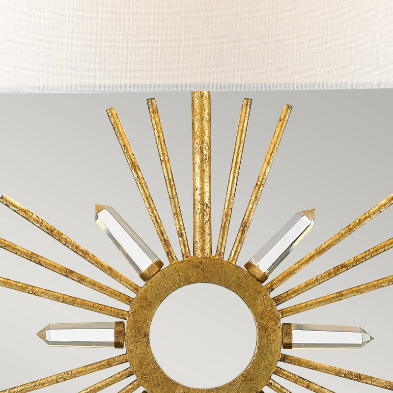 Sun King 1 Light Tischleuchte - Distressed Gold, Cremefarbener Schirm - Clicklights Shop