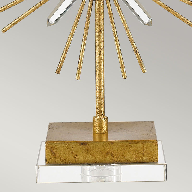 Sun King 1 Light Tischleuchte - Distressed Gold, Cremefarbener Schirm - Clicklights Shop