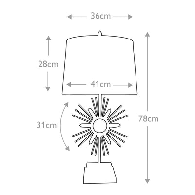 Sun King 1 Light Tischleuchte - Distressed Gold, Cremefarbener Schirm - Clicklights Shop