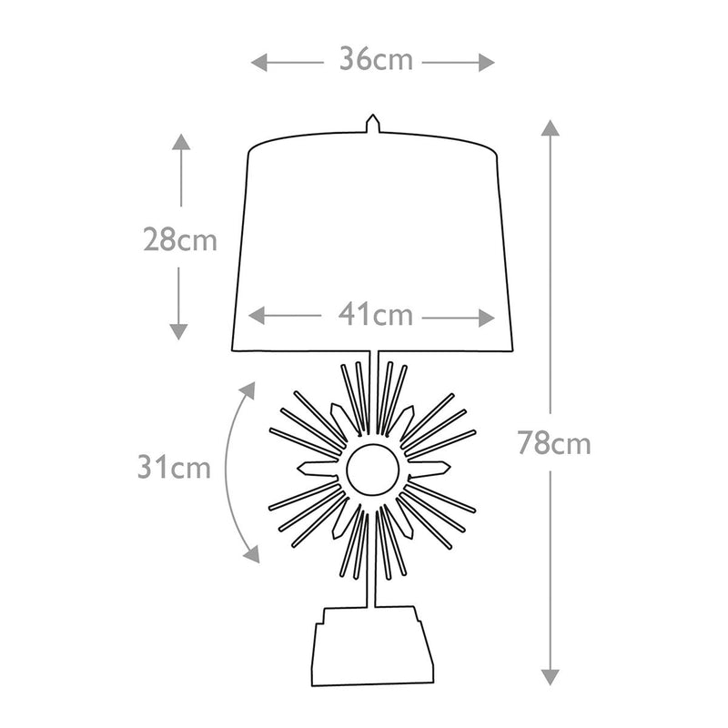 Sun King 1 Light Tischleuchte - Distressed Gold, Cremefarbener Schirm - Clicklights Shop