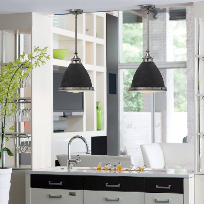 Amelia 1 Light Medium Pendelleuchte - Nickel poliert