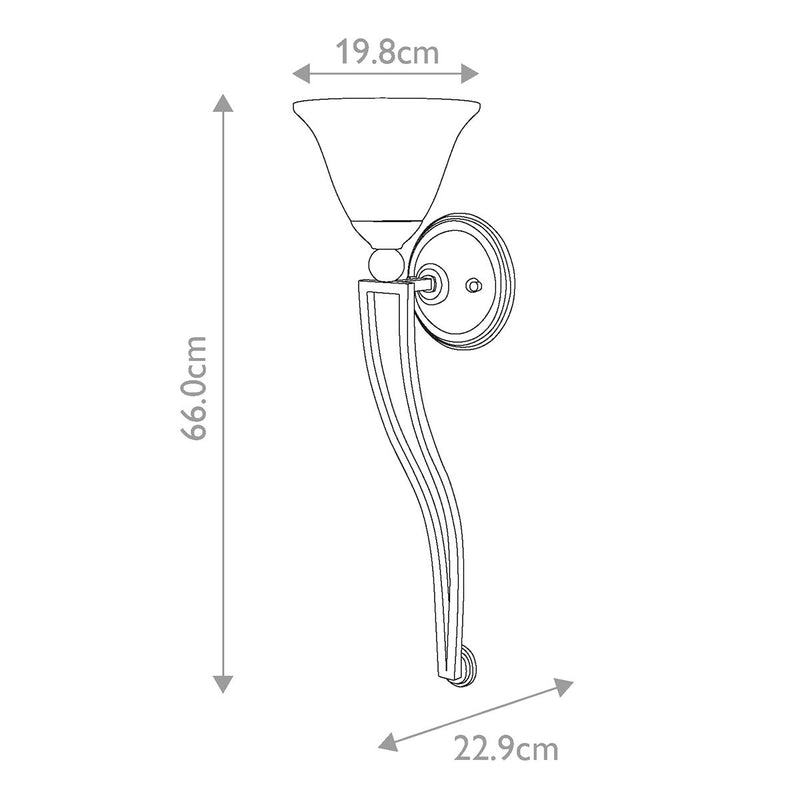 Bolla 1 Light Wandfackel - Nickel gebürstet - Clicklights Shop