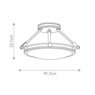 Collier 3 Licht Halbsepush - Heritage Brass - Clicklights Shop