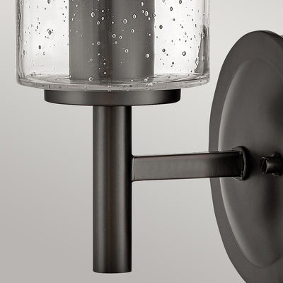 Collier 1 L Wandlampe mit klarem Kernglas – Schwarzoxid & Heritage Brass (Bronze)