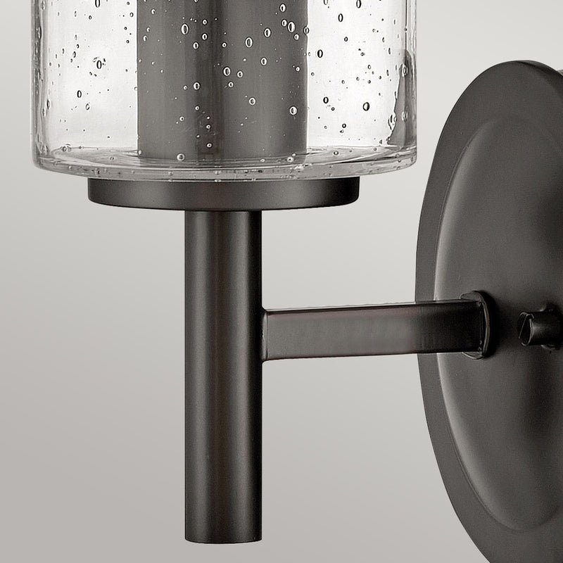 Collier 1 L Wandlampe mit klarem Kernglas – Schwarzoxid & Heritage Brass (Bronze)