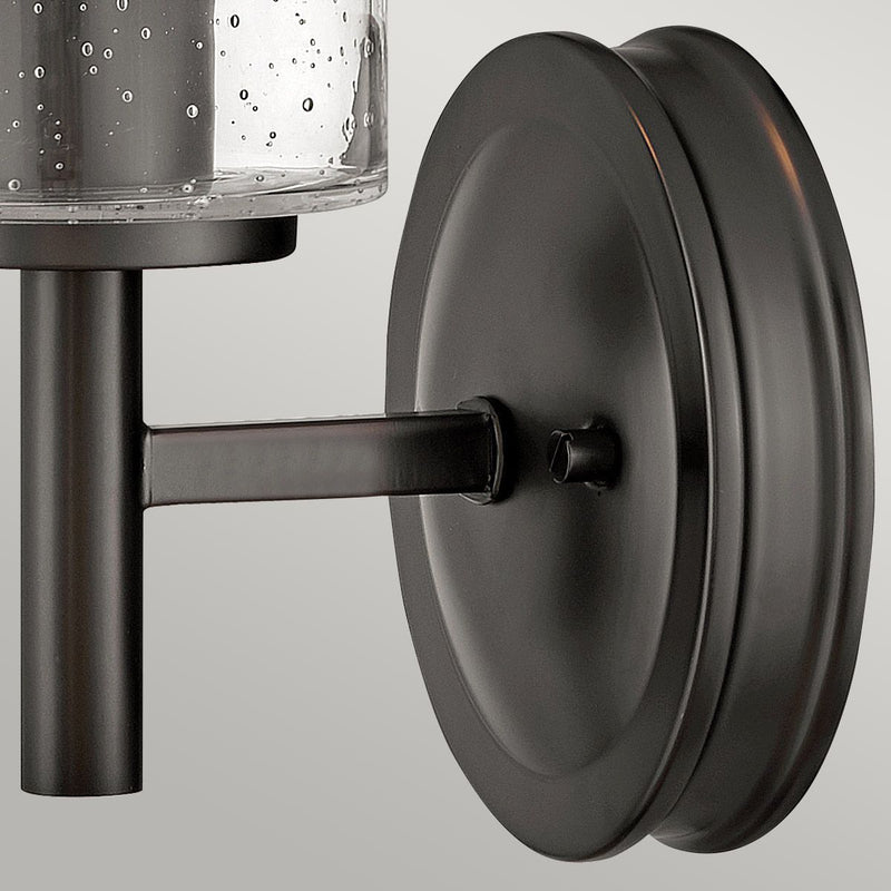 Collier 1 L Wandlampe mit klarem Kernglas – Schwarzoxid & Heritage Brass (Bronze)