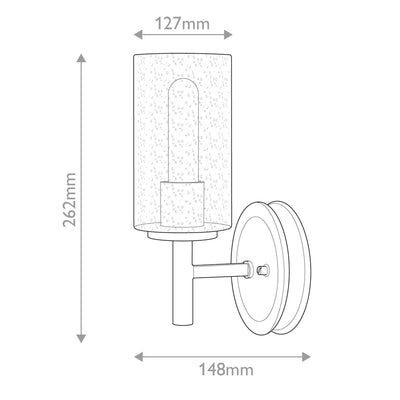 Collier 1 L Wandlampe mit klarem Kernglas – Schwarzoxid & Heritage Brass (Bronze)