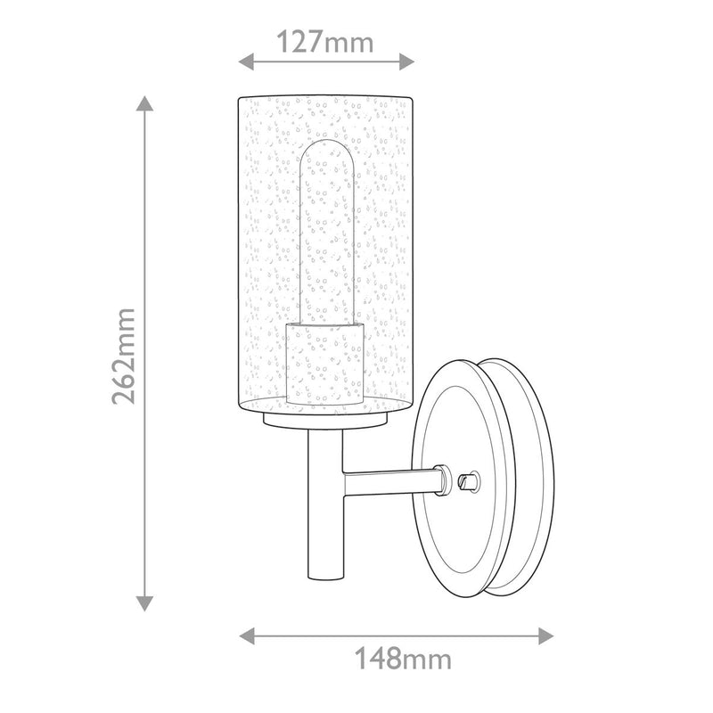 Collier 1 L Wandlampe mit klarem Kernglas – Schwarzoxid & Heritage Brass (Bronze)