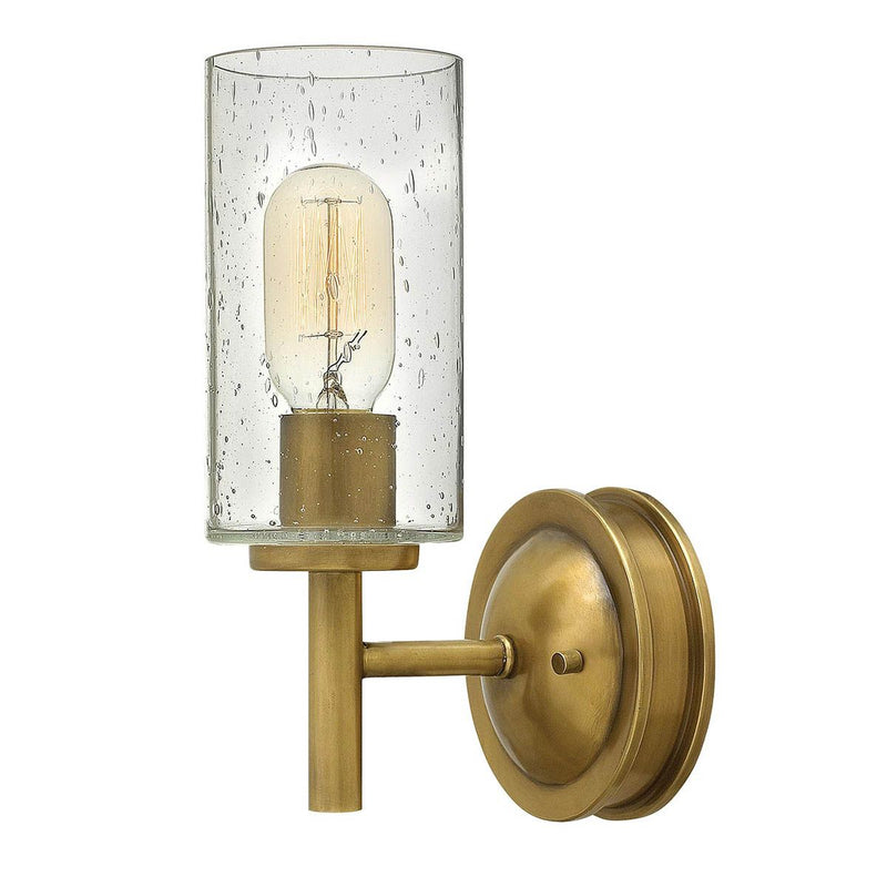 Collier 1 L Wandlampe mit klarem Kernglas – Schwarzoxid & Heritage Brass (Bronze)
