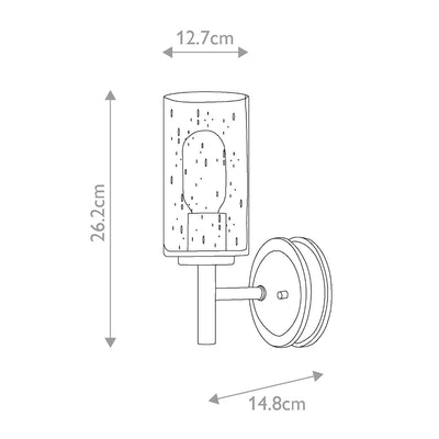 Collier 1 L Wandlampe mit klarem Kernglas – Schwarzoxid & Heritage Brass (Bronze)