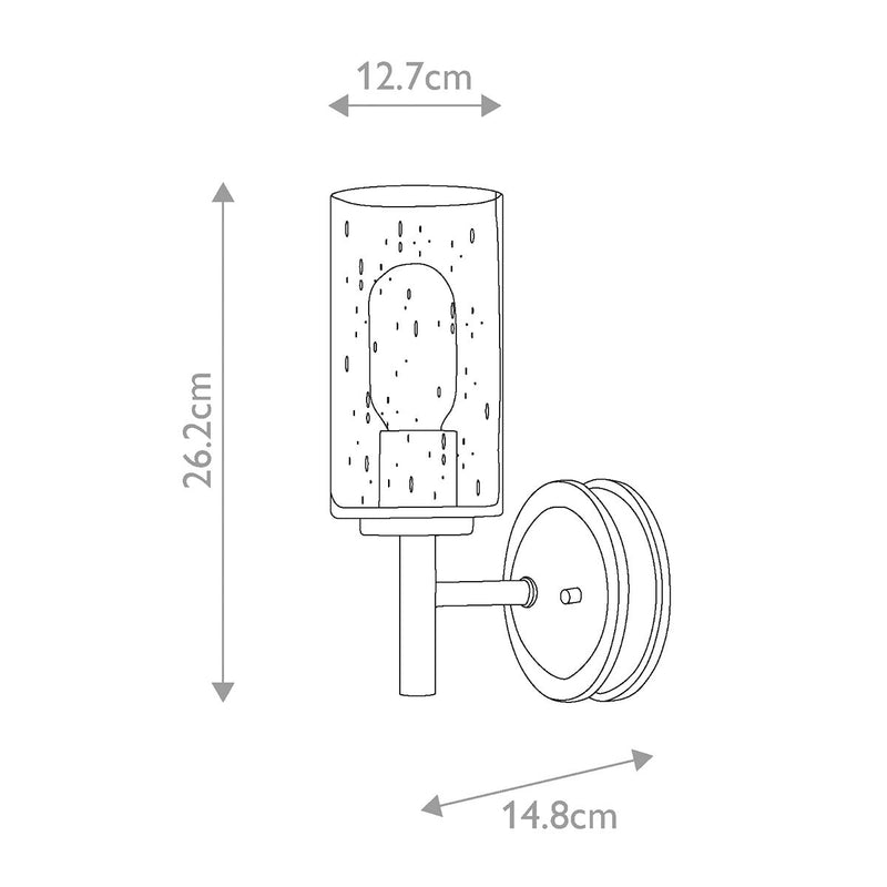 Collier 1 L Wandlampe mit klarem Kernglas – Schwarzoxid & Heritage Brass (Bronze)