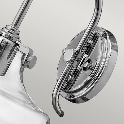 Congress 1 Light Wandleuchte aus klarem Stufenglas - Chrom (Abverkauf)
