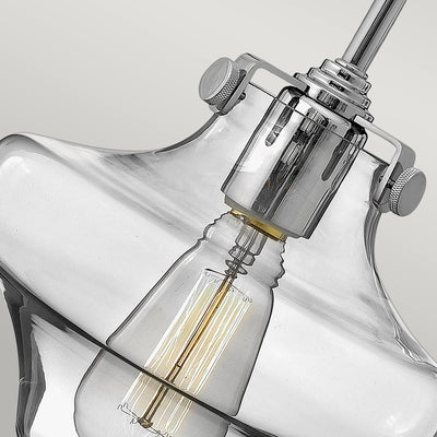 Congress 1 Light Wandleuchte aus klarem Stufenglas - Chrom (Abverkauf)