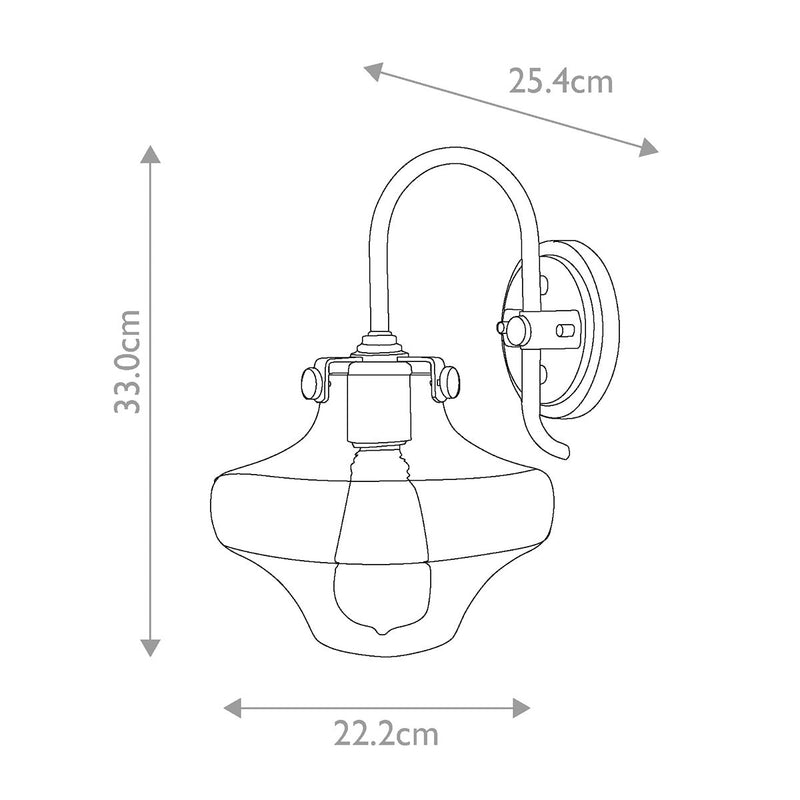 Congress 1 Light Wandleuchte aus klarem Stufenglas - Chrom (Abverkauf)