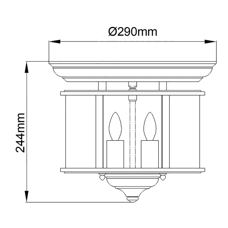 Gentry 3 Light Flush - Messing poliert - Clicklights Shop