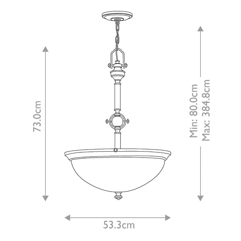 Mayflower 3 Licht Pendelleuchte - Olde Bronze
