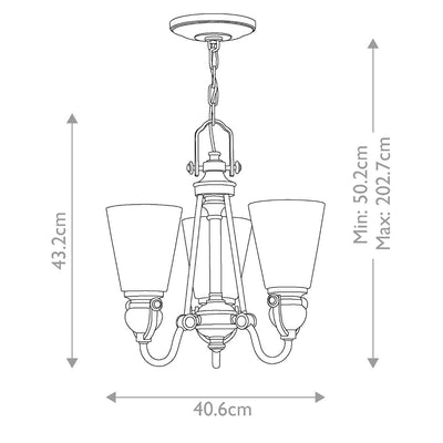 Mayflower 3 Light Kronleuchter - Olde Bronze