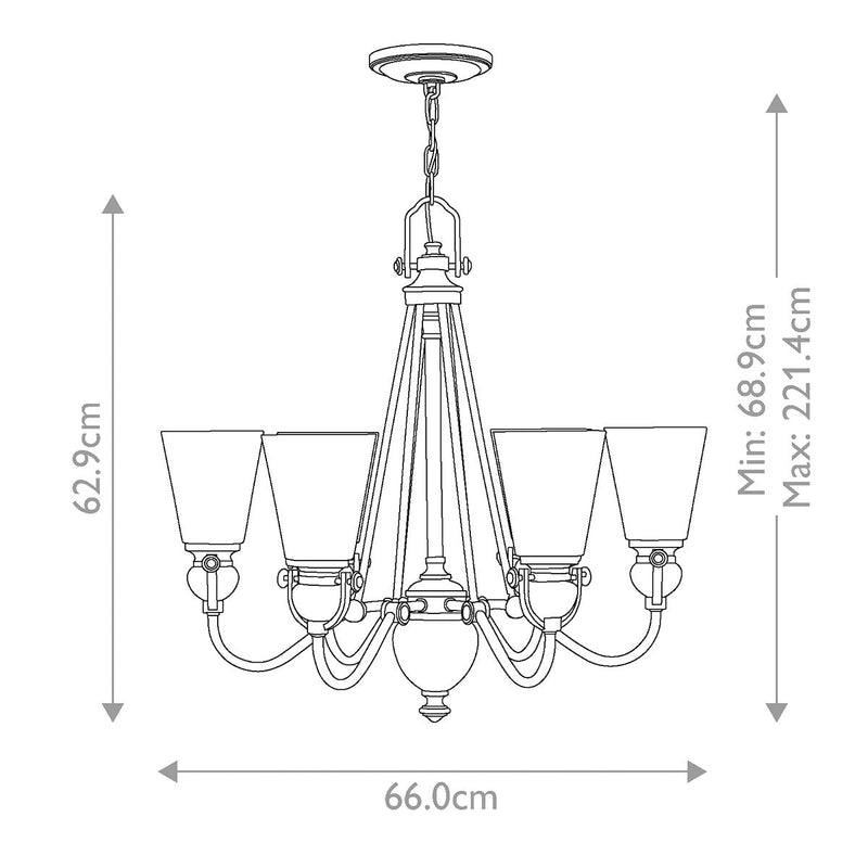 Mayflower 6 Licht Kronleuchter - Olde Bronze