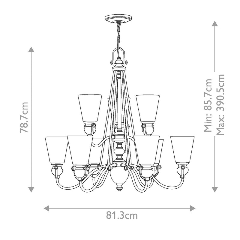 Mayflower 9 Light Kronleuchter - Olde Bronze