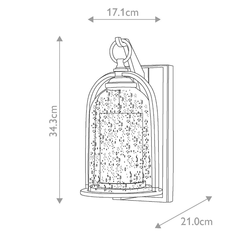 Quincy 1 Light Kleine Wandlaterne - Ölgeriebene Bronze