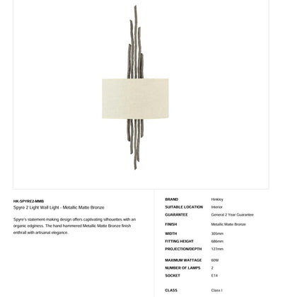 Spyre 2 Light Wandleuchte - Metallic Matte Bronze