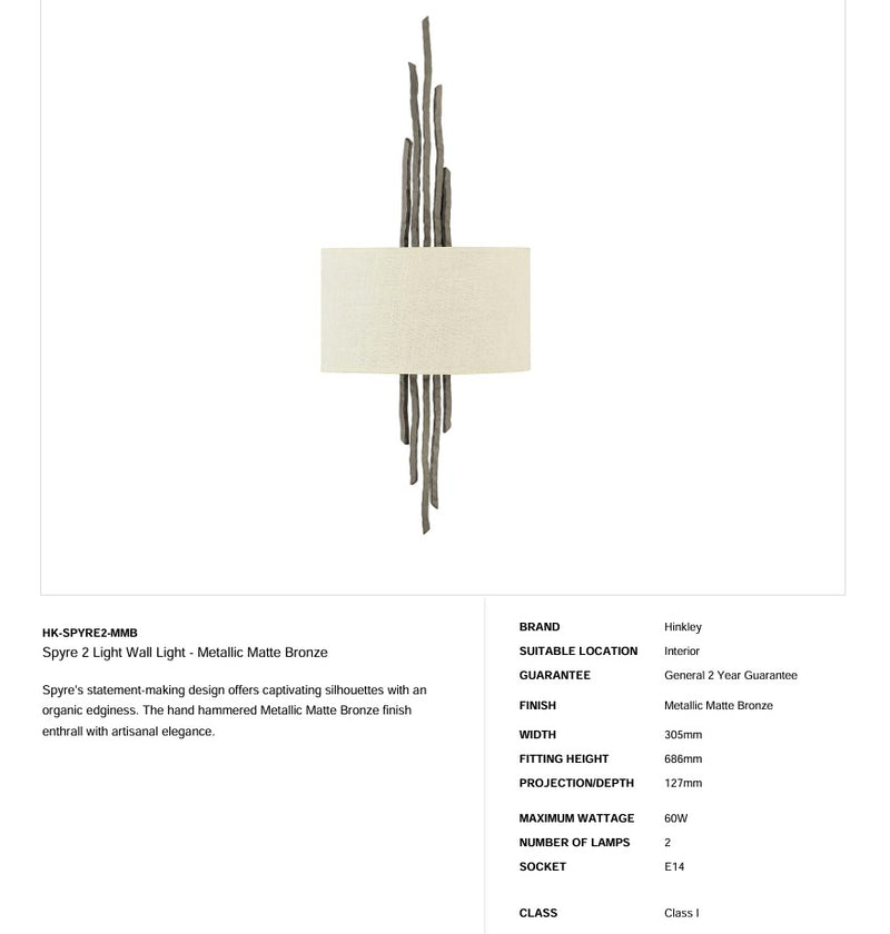 Spyre 2 Light Wandleuchte - Metallic Matte Bronze