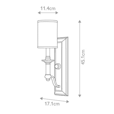 Sussex 1 Light Wandleuchte - Nickel gebürstet