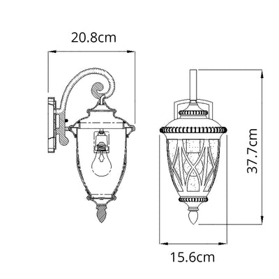 Admirals Cove 1 Light Kleine Wandlaterne - Strukturiert Schwarz
