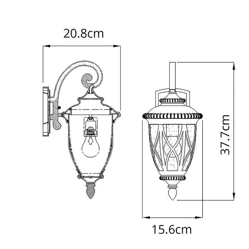 Admirals Cove 1 Light Kleine Wandlaterne - Strukturiert Schwarz