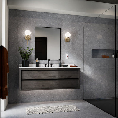 Benno 1 lt Wandleuchte - Schwarz & Champagner Bronze + Champagner Bronze(Neuheit)