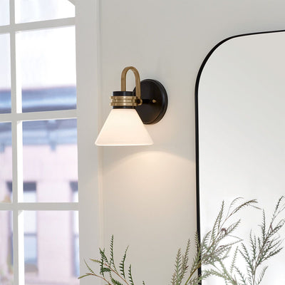 Farum 1 lt Wandleuchte - Chrom poliert oder Bronze oder Schwarz mit Bronze (Neuheit)