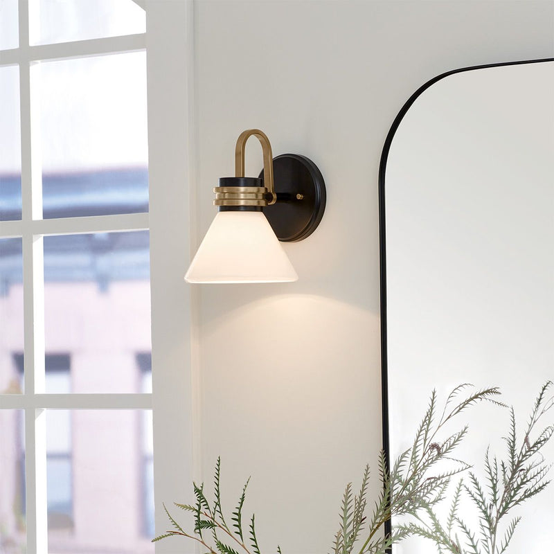 Farum 1 lt Wandleuchte - Chrom poliert oder Bronze oder Schwarz mit Bronze (Neuheit)