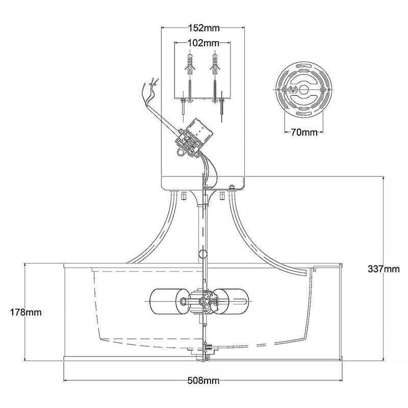 Lacey 4 Light Semi-Flush - Antikes Zinn