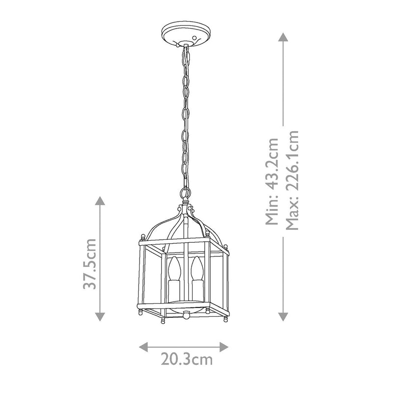 Larkin 2 Light Small Pendelleuchte - Nickel gebürstet