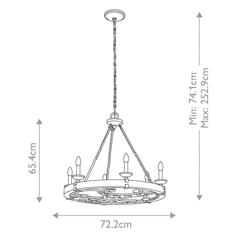 Taulbee 6 Light Kronleuchter - Verwittertes Zink