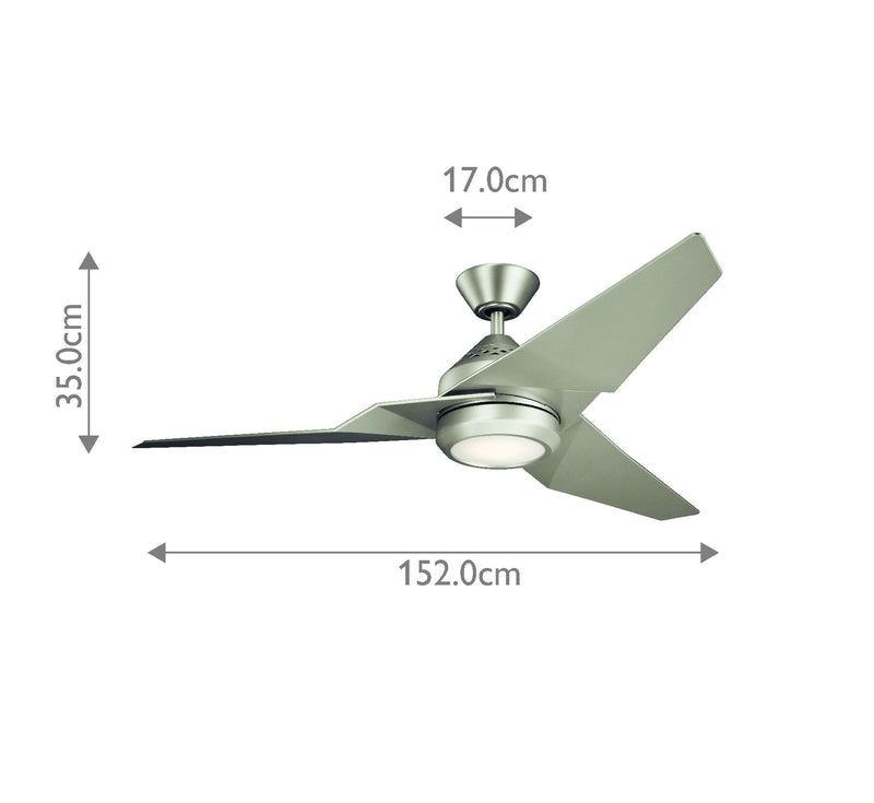 Jade - 60in / 152cm Lüfter - Nickel gebürstet