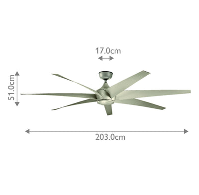 Lehr - 80in / 203cm Fächer - Antik Satin Silber