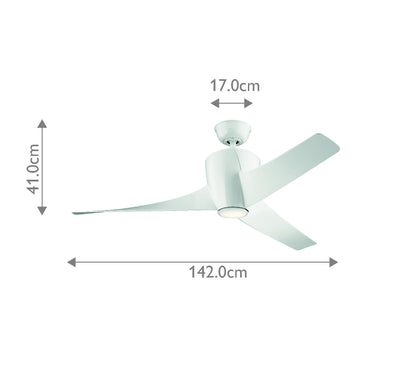 Phree LED - 142cm Fan White